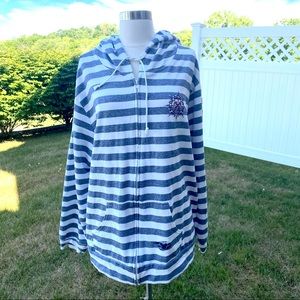 Disney Blue & White Striped Zip Hoodie